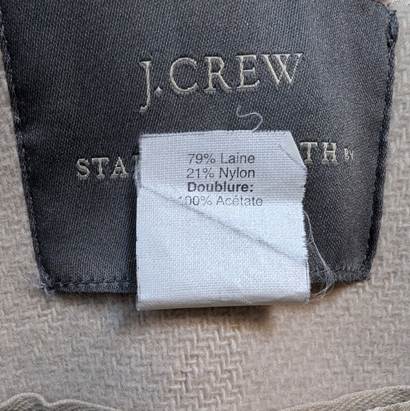 J.Crew Stadium Cloth Italian Wool cream hooded Coat Women's 10 by Nello Gori - Picture 12 of 13